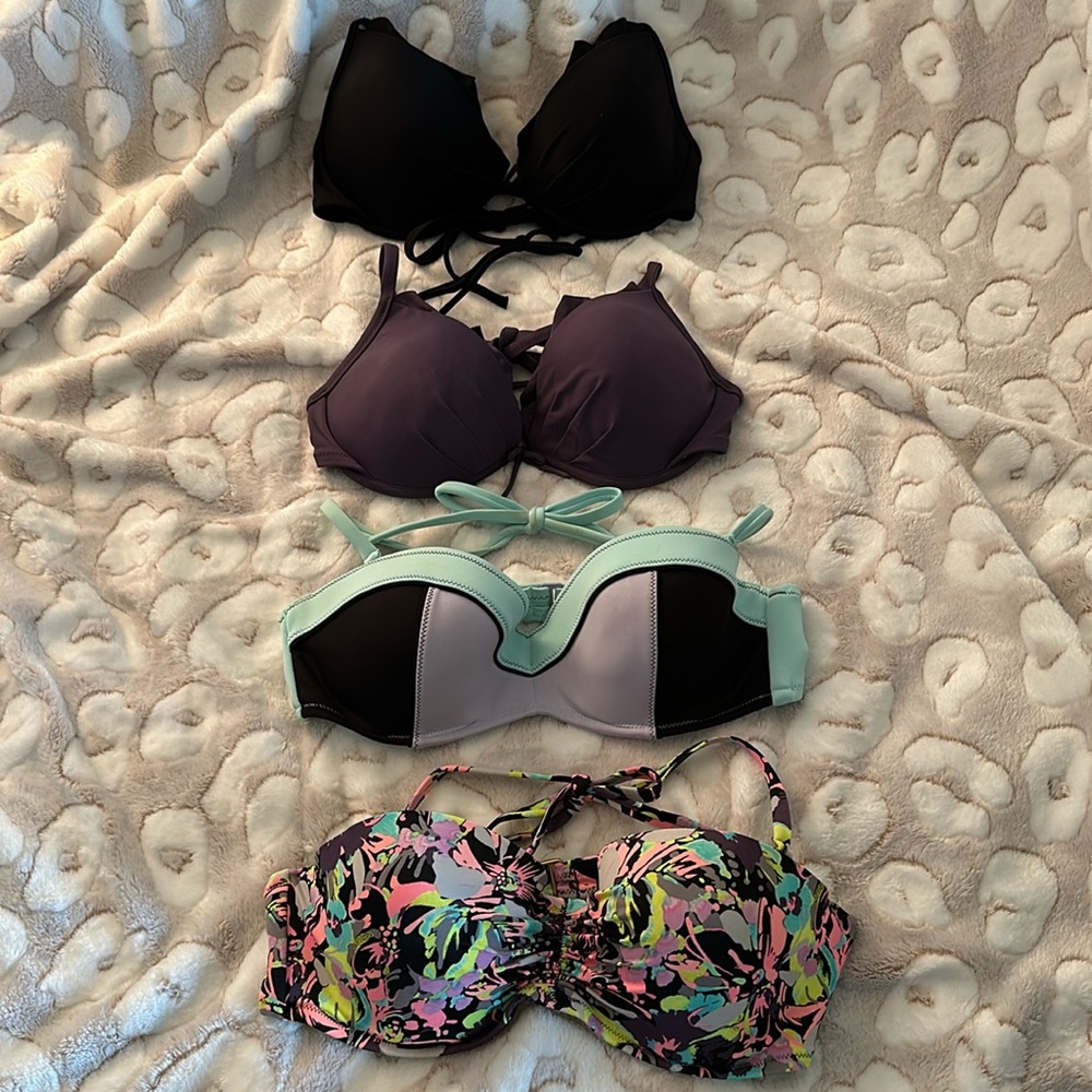 Victoria Secret swim tops 4 all 36 C adjustable & includes removable straps